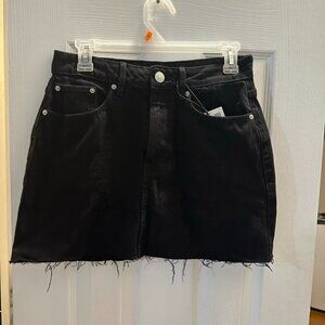 Zara Black High Waist Denim Skirt